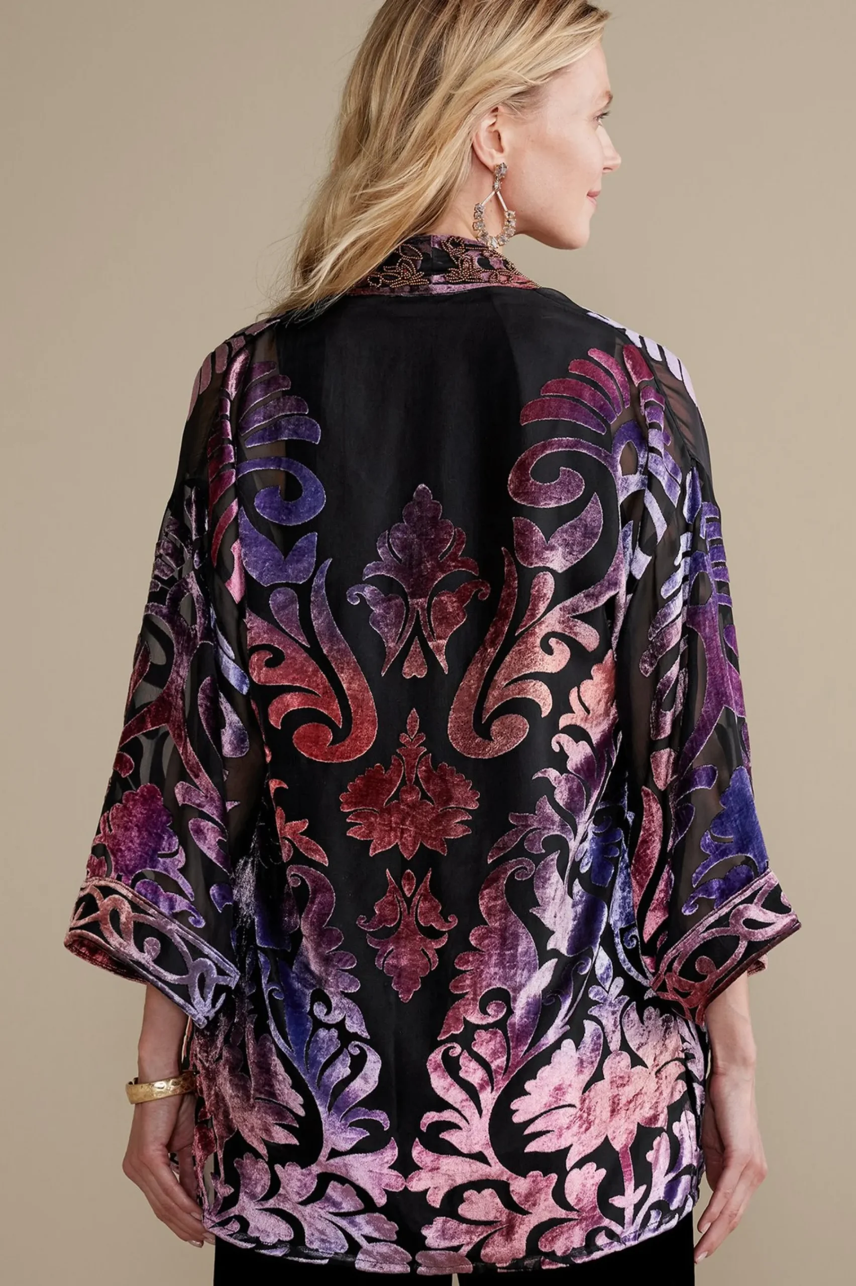 Feminine Flourish|EVelvet Styles-Soft Surroundings Sophia Topper Purple Gold Metallic