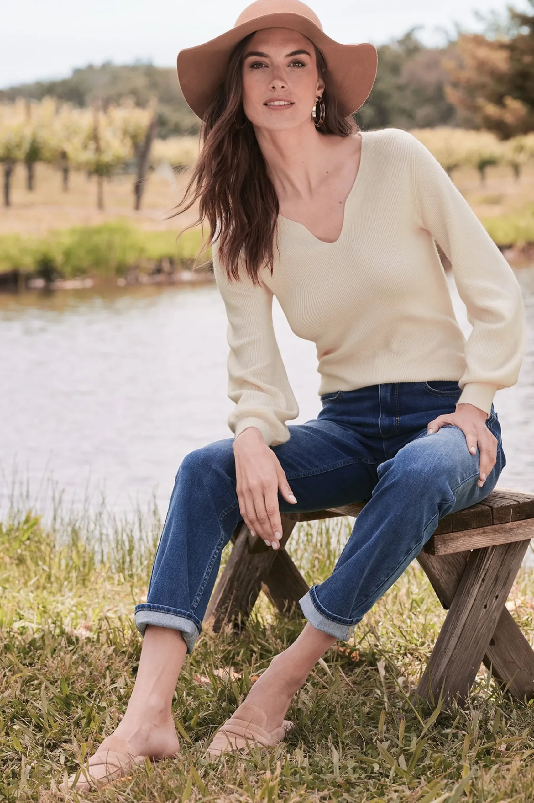 Sweaters & Cardigans|long sleeve-Soft Surroundings Suze Sweater Ivory Pearl