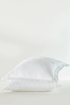 pillowcases & shams-Soft Surroundings Tallulah Textured Euro Sham White