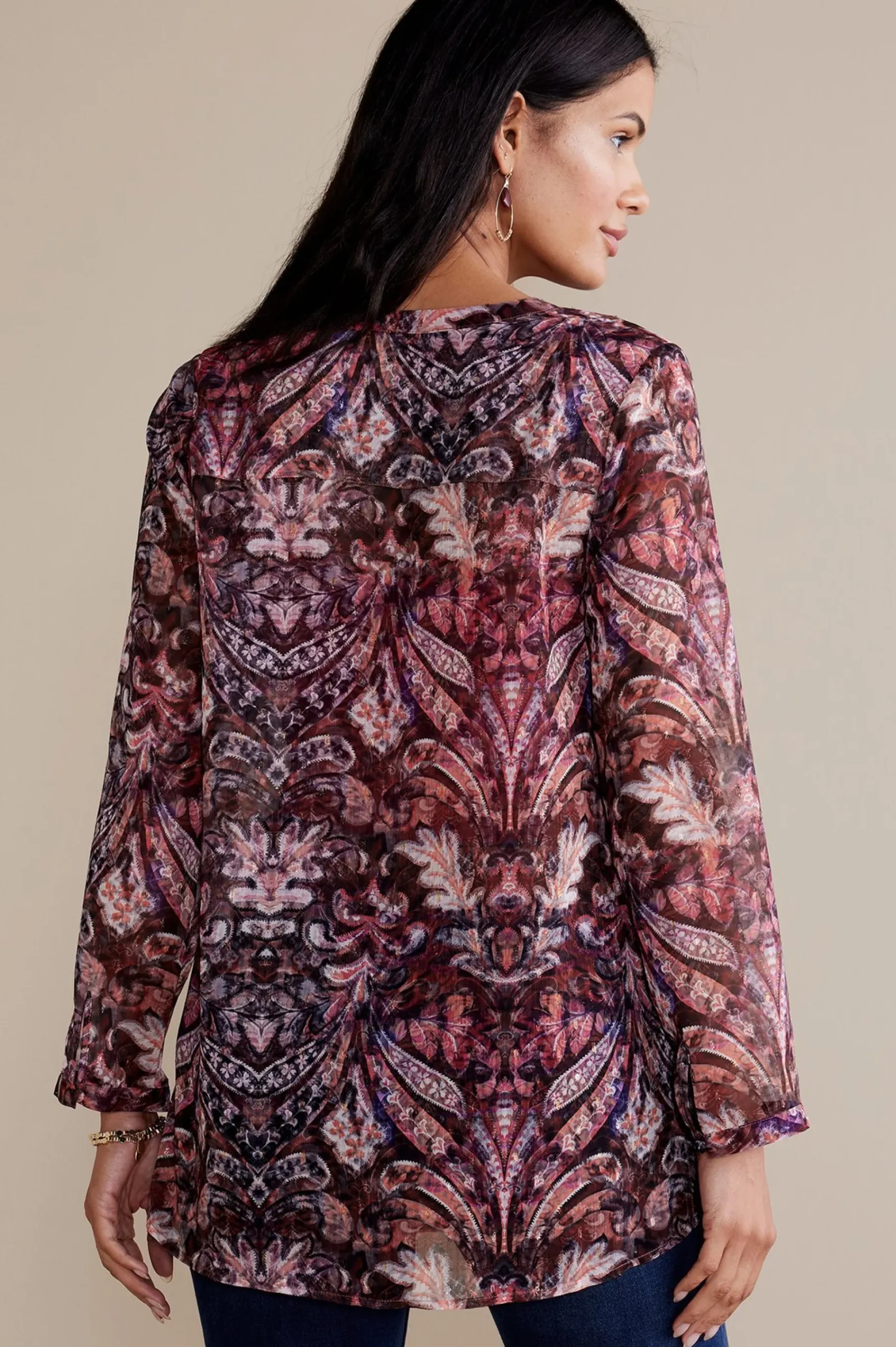 Everyday Styles|long sleeve-Soft Surroundings Tasha Top Multi Tapestry