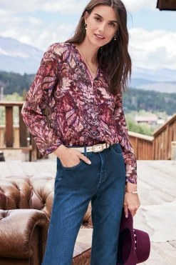 Everyday Styles|long sleeve-Soft Surroundings Tasha Top Multi Tapestry