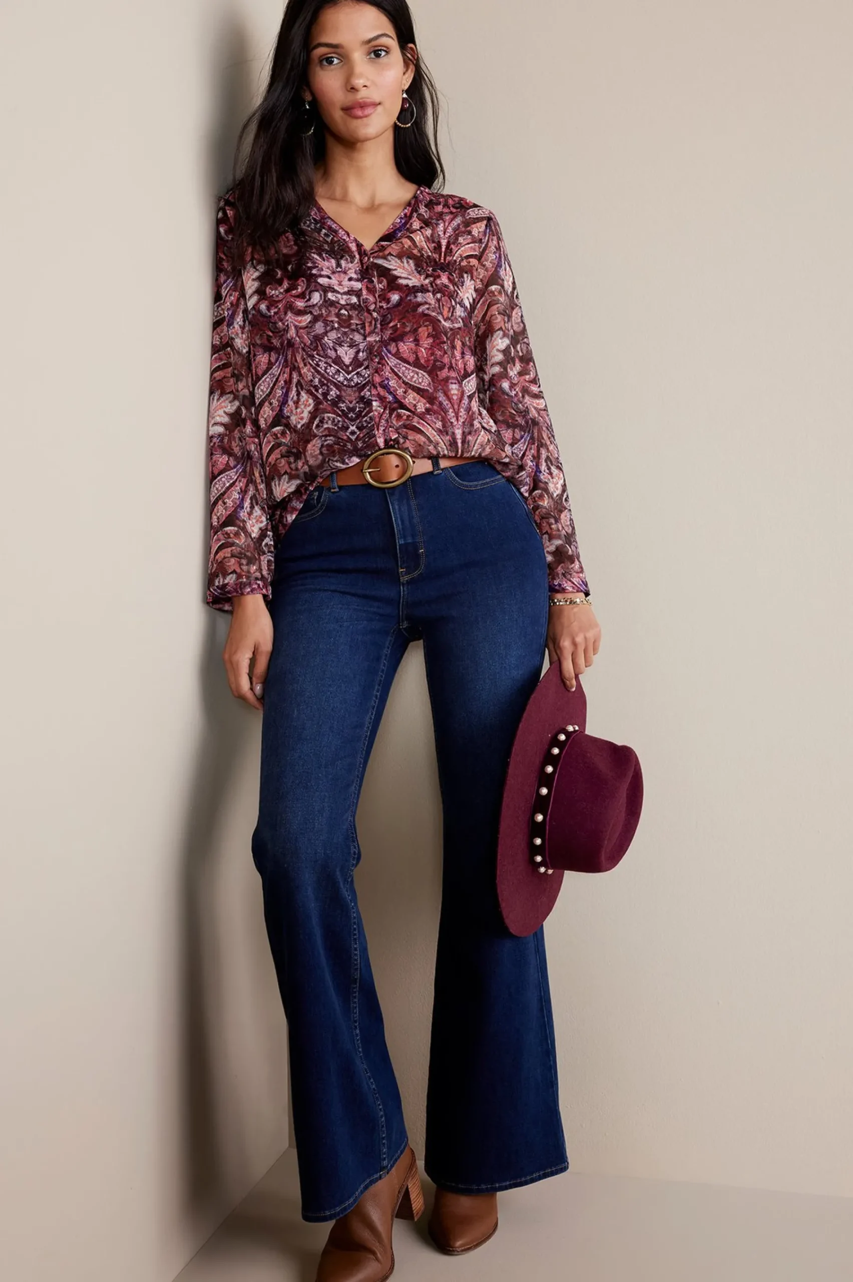 Everyday Styles|long sleeve-Soft Surroundings Tasha Top Multi Tapestry