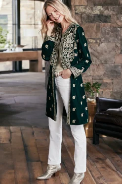 Feminine Flourish|EVelvet Styles-Soft Surroundings Tatianna Velvet Jacket Emerald Green