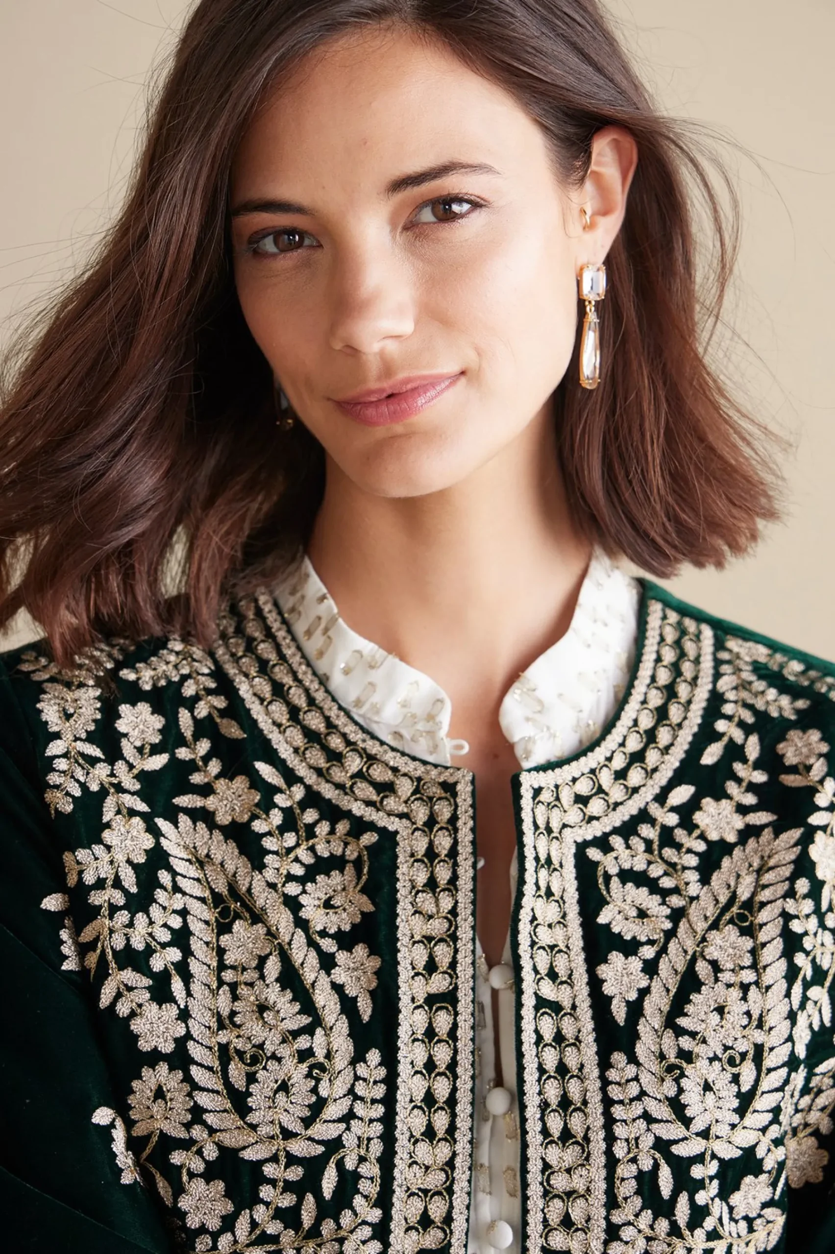 Feminine Flourish|EVelvet Styles-Soft Surroundings Tatianna Velvet Jacket Emerald Green