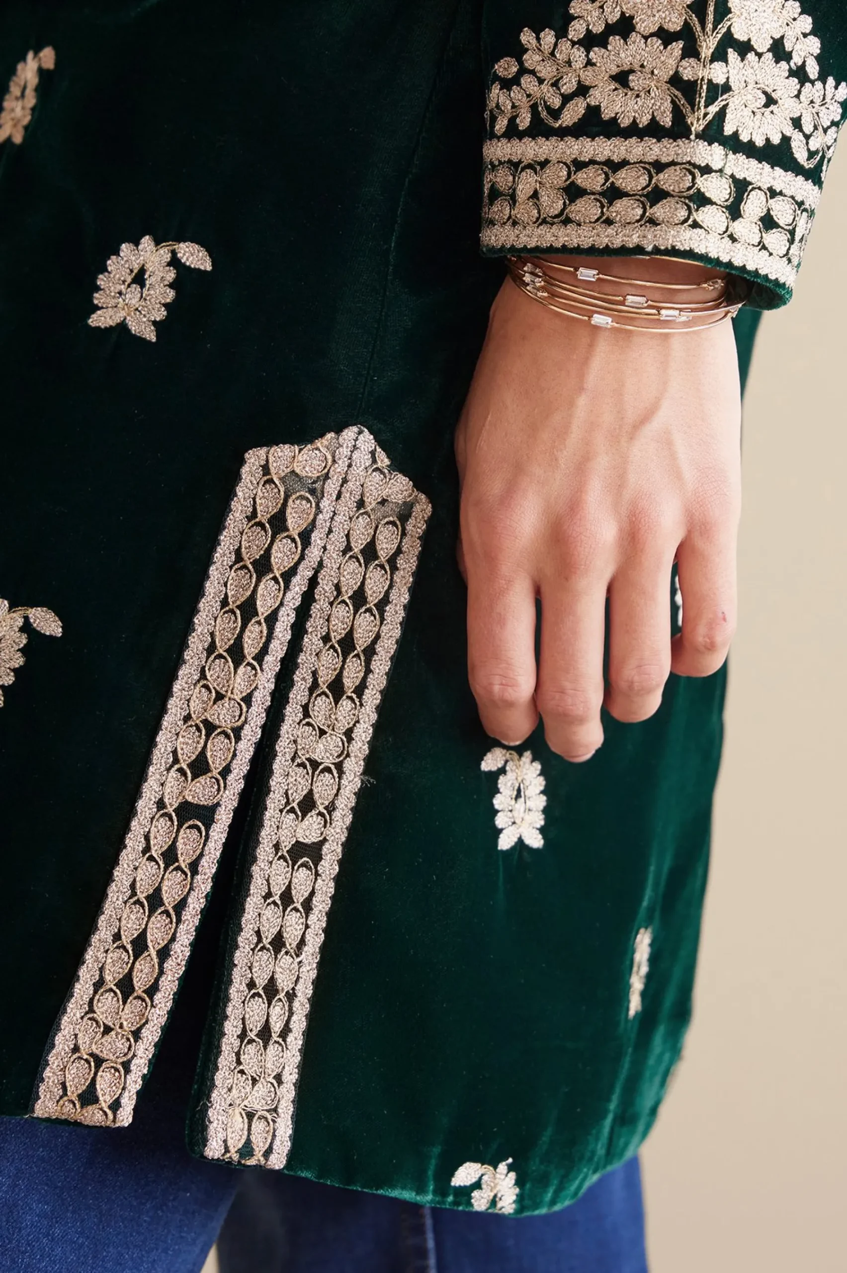Feminine Flourish|EVelvet Styles-Soft Surroundings Tatianna Velvet Jacket Emerald Green