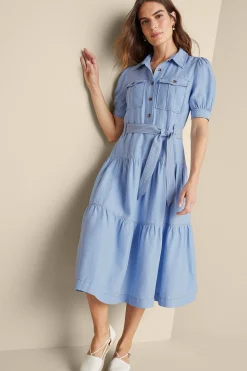 Into The Blues|casual-Soft Surroundings Tenley Midi Dress Light Denim
