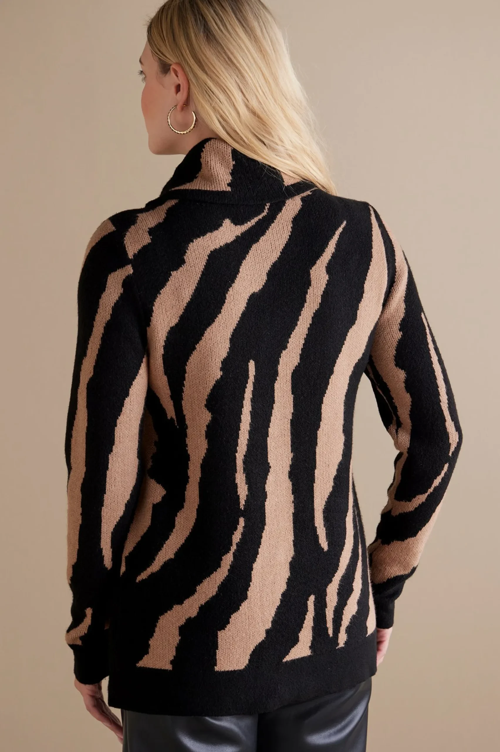 Sweaters & Cardigans|long sleeve-Soft Surroundings Teona Sweater Neutral Animal