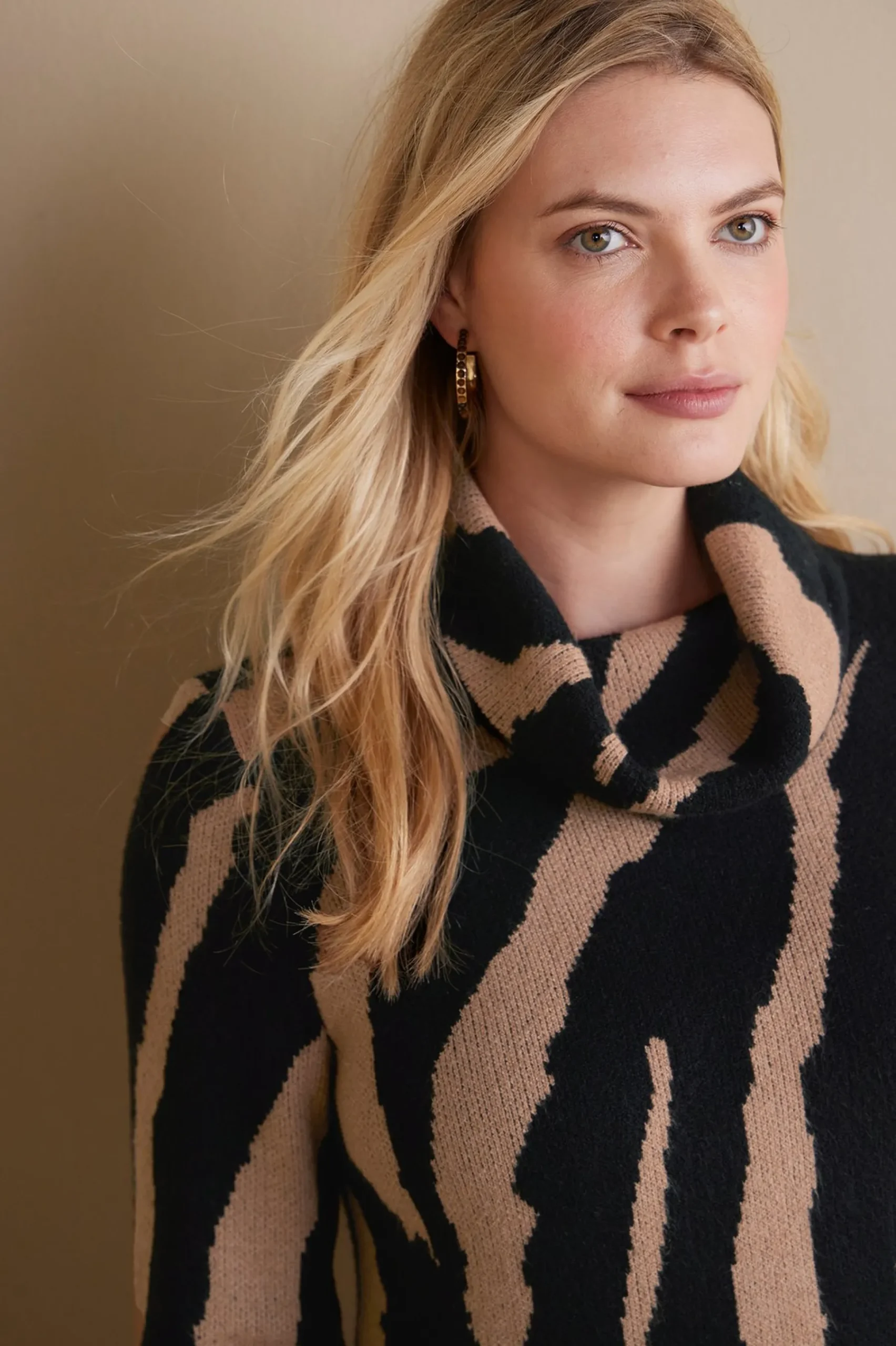 Sweaters & Cardigans|long sleeve-Soft Surroundings Teona Sweater Neutral Animal