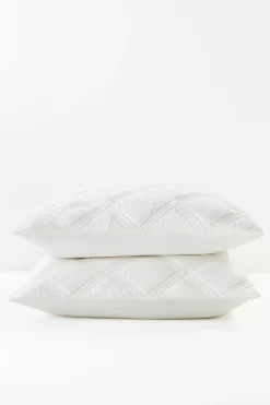 pillowcases & shams-Soft Surroundings Toluca Diamond Euro Sham Ivory