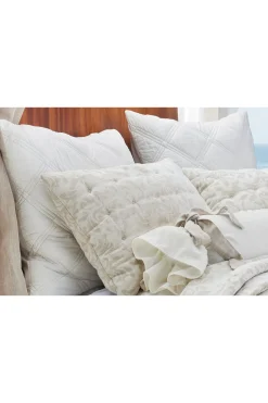 pillowcases & shams-Soft Surroundings Toluca Diamond Euro Sham Ivory