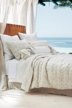 pillowcases & shams-Soft Surroundings Toluca Diamond Euro Sham Ivory