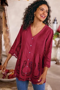 Feminine Flourish|Vacation Shop-Soft Surroundings Trella Eyelet Top White