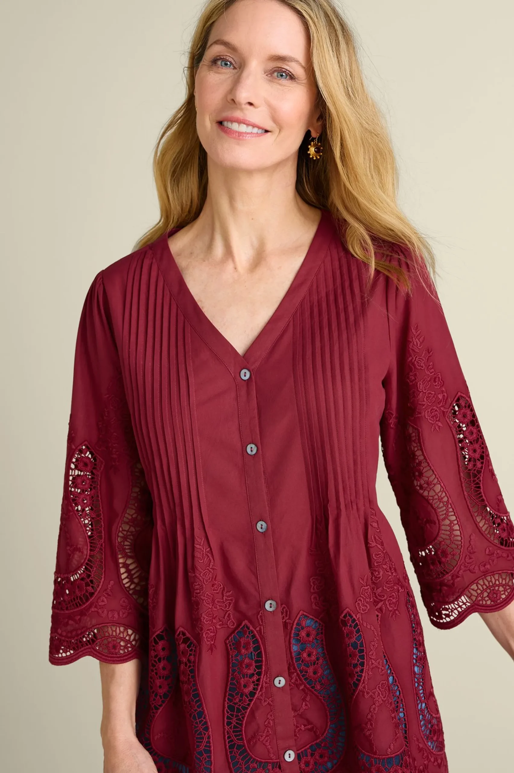 Feminine Flourish|Vacation Shop-Soft Surroundings Trella Eyelet Top White