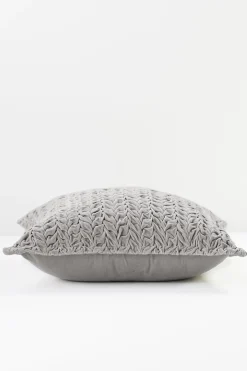 Decorative Pillows|pillows-Soft Surroundings Trenza Square Pillow Grey