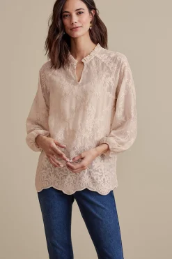 Feminine Flourish|Global Artistry-Soft Surroundings Tresa Lace Top Ivory