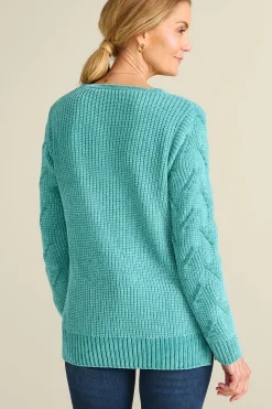 Sweaters & Cardigans|long sleeve-Soft Surroundings Trina Chenille Sweater Almond Milk