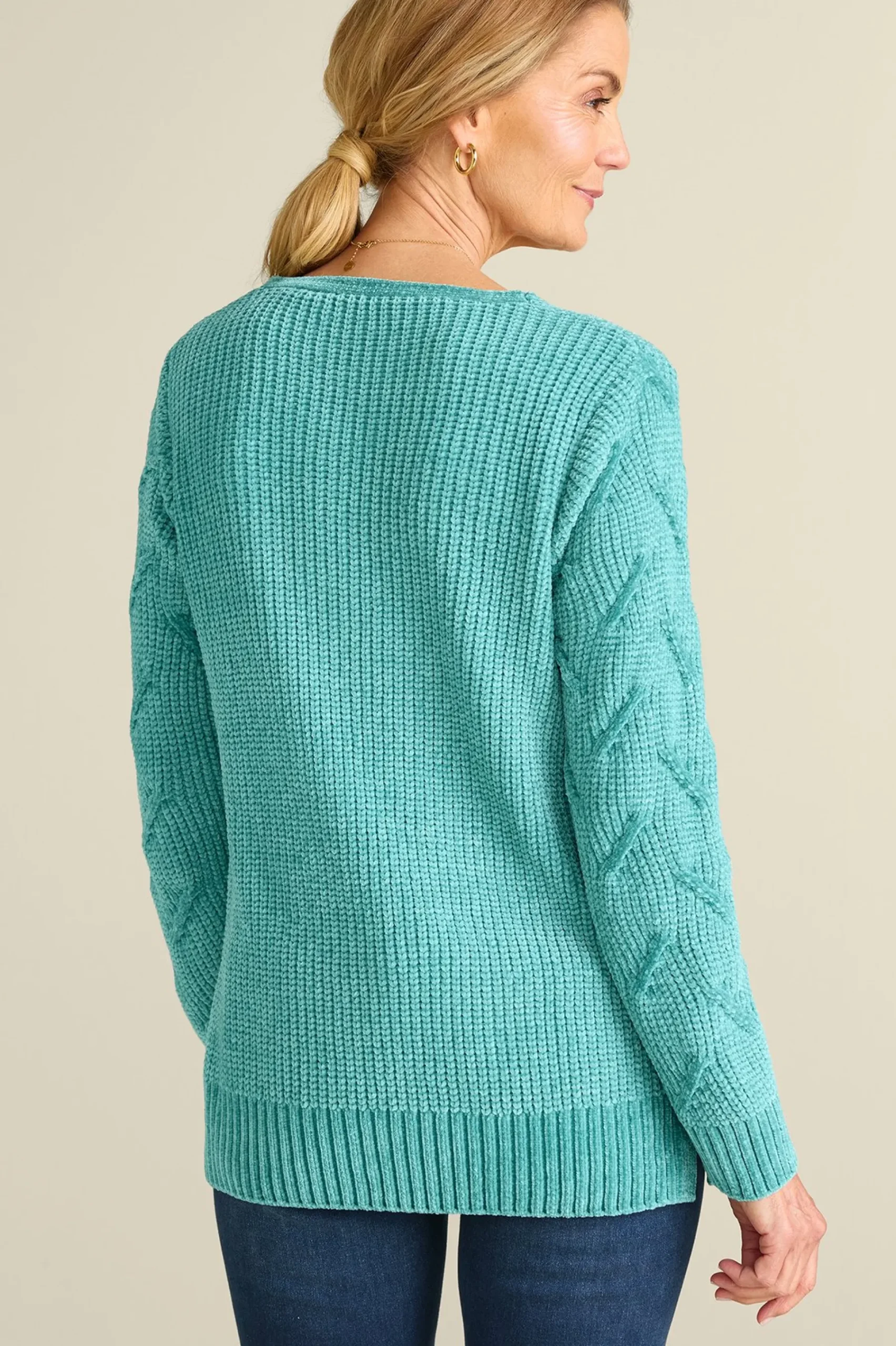 Sweaters & Cardigans|long sleeve-Soft Surroundings Trina Chenille Sweater Almond Milk