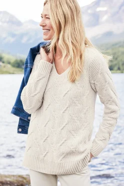Sweaters & Cardigans|long sleeve-Soft Surroundings Trina Chenille Sweater Almond Milk