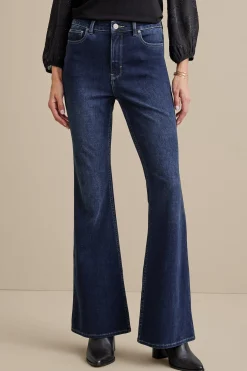Everyday Styles|Wear Now Styles-Soft Surroundings Ultimate Denim Flare Jeans Tidal Blue Wash