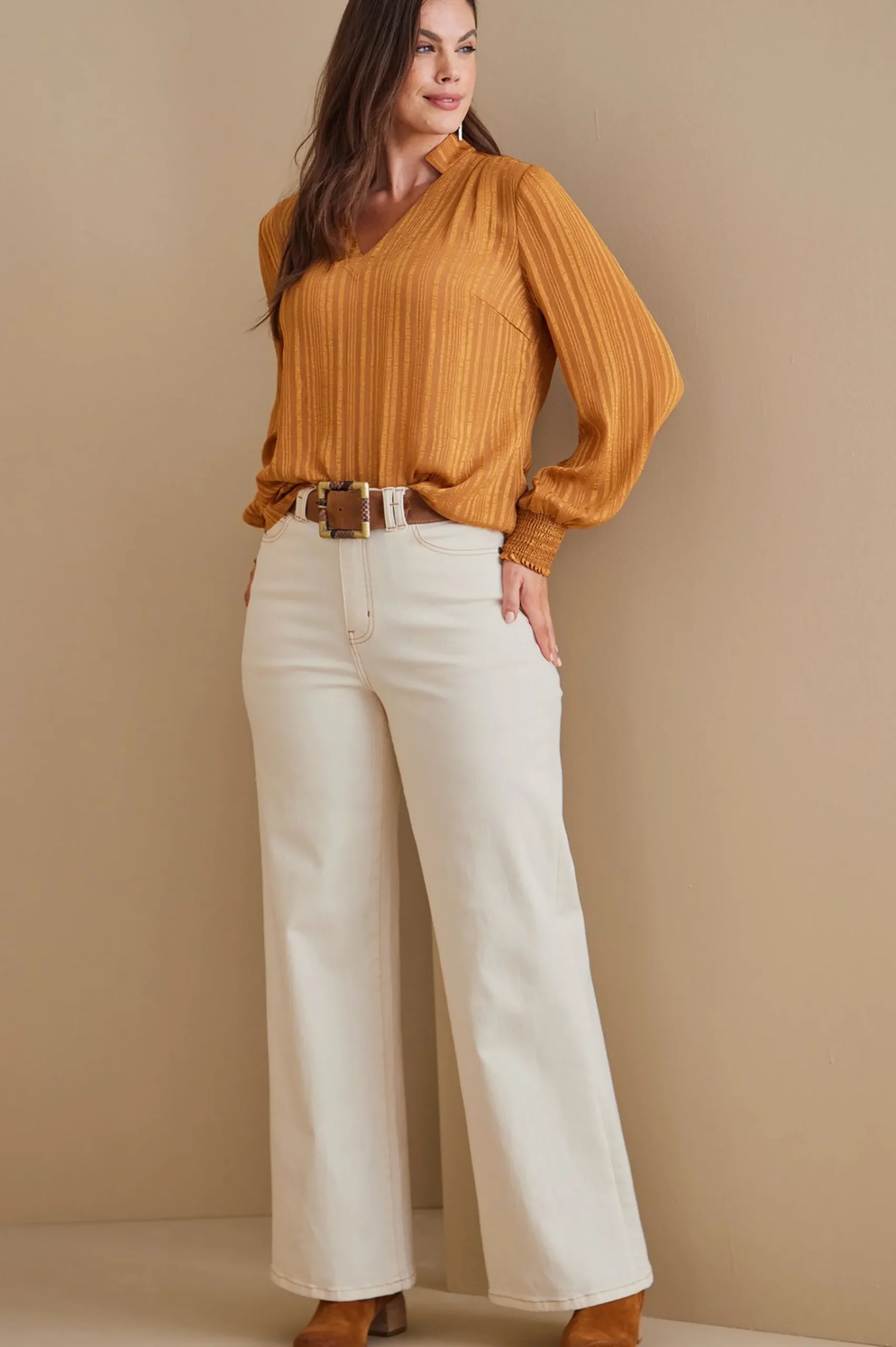 leggings|full length-Soft Surroundings Ultimate Denim High Rise Straight Jeans Natural Seed Denim