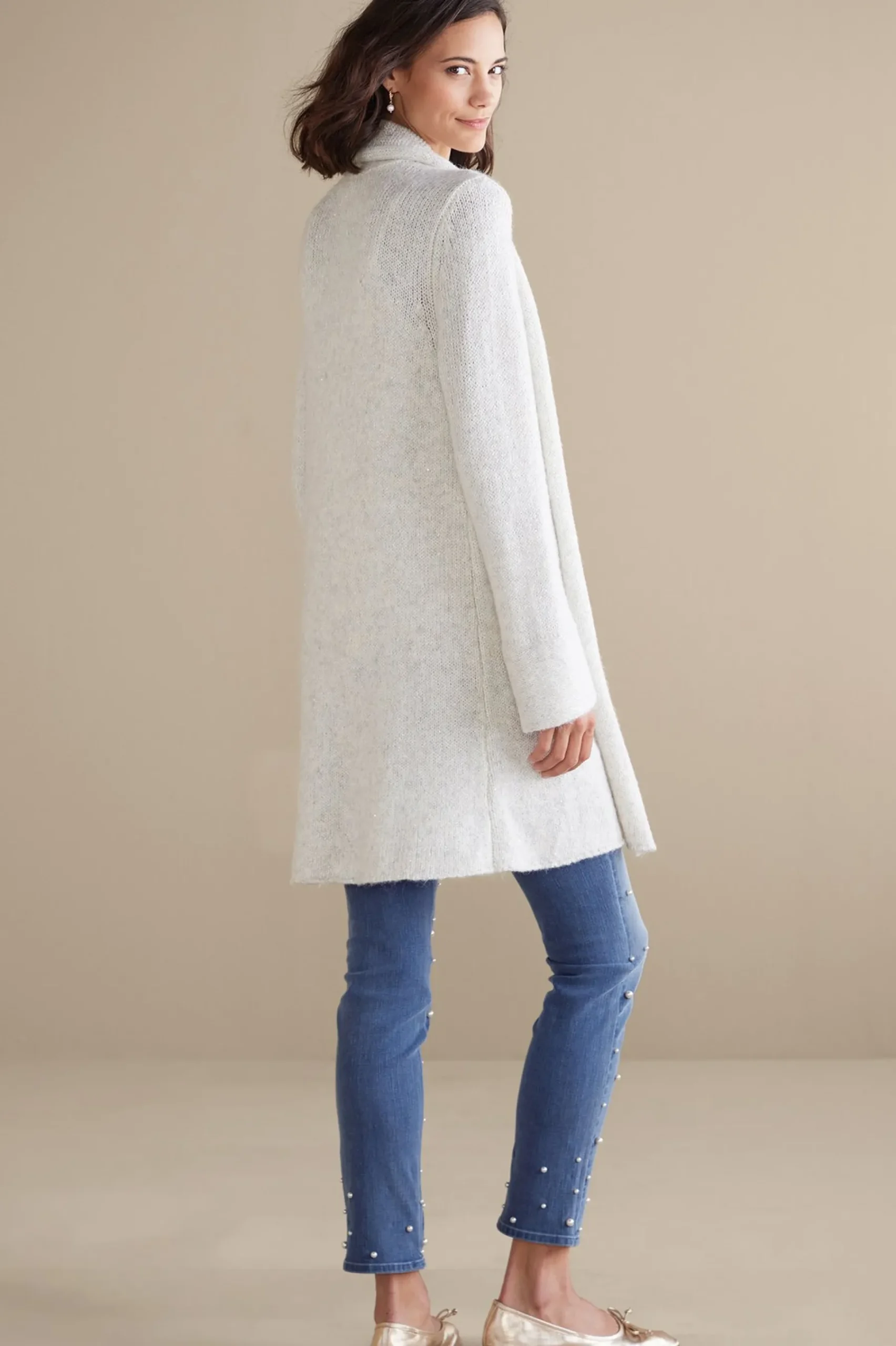 Wear Now Styles|leggings-Soft Surroundings Ultimate Denim Pearl Straight Leg Jeans Icy Blue Wash