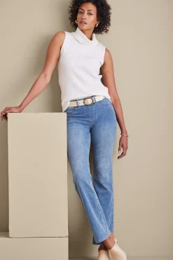 Into The Blues|Everyday Styles-Soft Surroundings Ultimate Denim Pull-On Bootcut Jeans Black