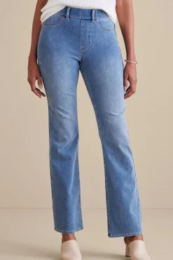 Into The Blues|Everyday Styles-Soft Surroundings Ultimate Denim Pull-On Bootcut Jeans Black