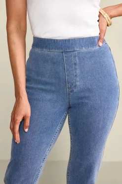 Everyday Styles|Wear Now Styles-Soft Surroundings Ultimate Denim Pull-On Slim Leg Jeans Black