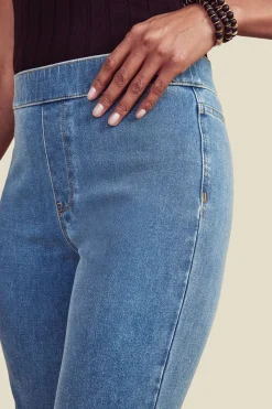 Everyday Styles|Wear Now Styles-Soft Surroundings Ultimate Denim Pull-On Slim Leg Jeans Black