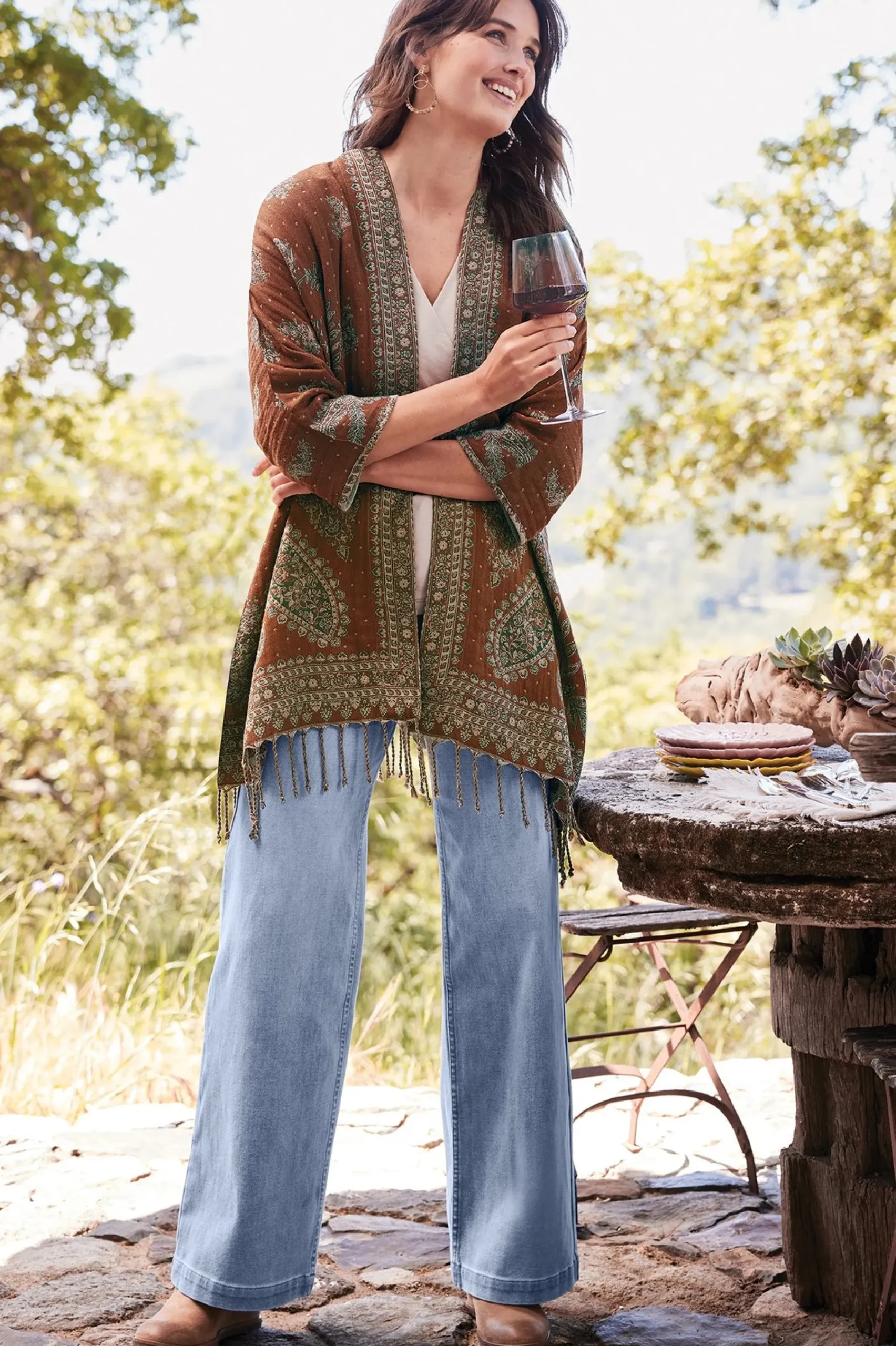 Everyday Styles|Wear Now Styles-Soft Surroundings Ultimate Denim Wide Leg Jeans Moonstone Wash