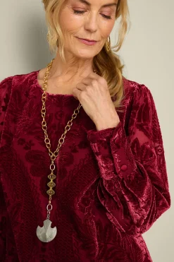 EVelvet Styles|long sleeve-Soft Surroundings Vanetta Velvet Top Jewel Green