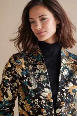 Feminine Flourish|Global Artistry-Soft Surroundings Viola Jacquard Jacket Multi Floral