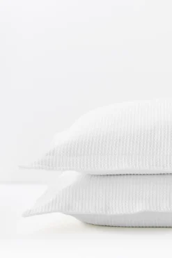 pillowcases & shams-Soft Surroundings Waffle Matelassé Euro Sham White