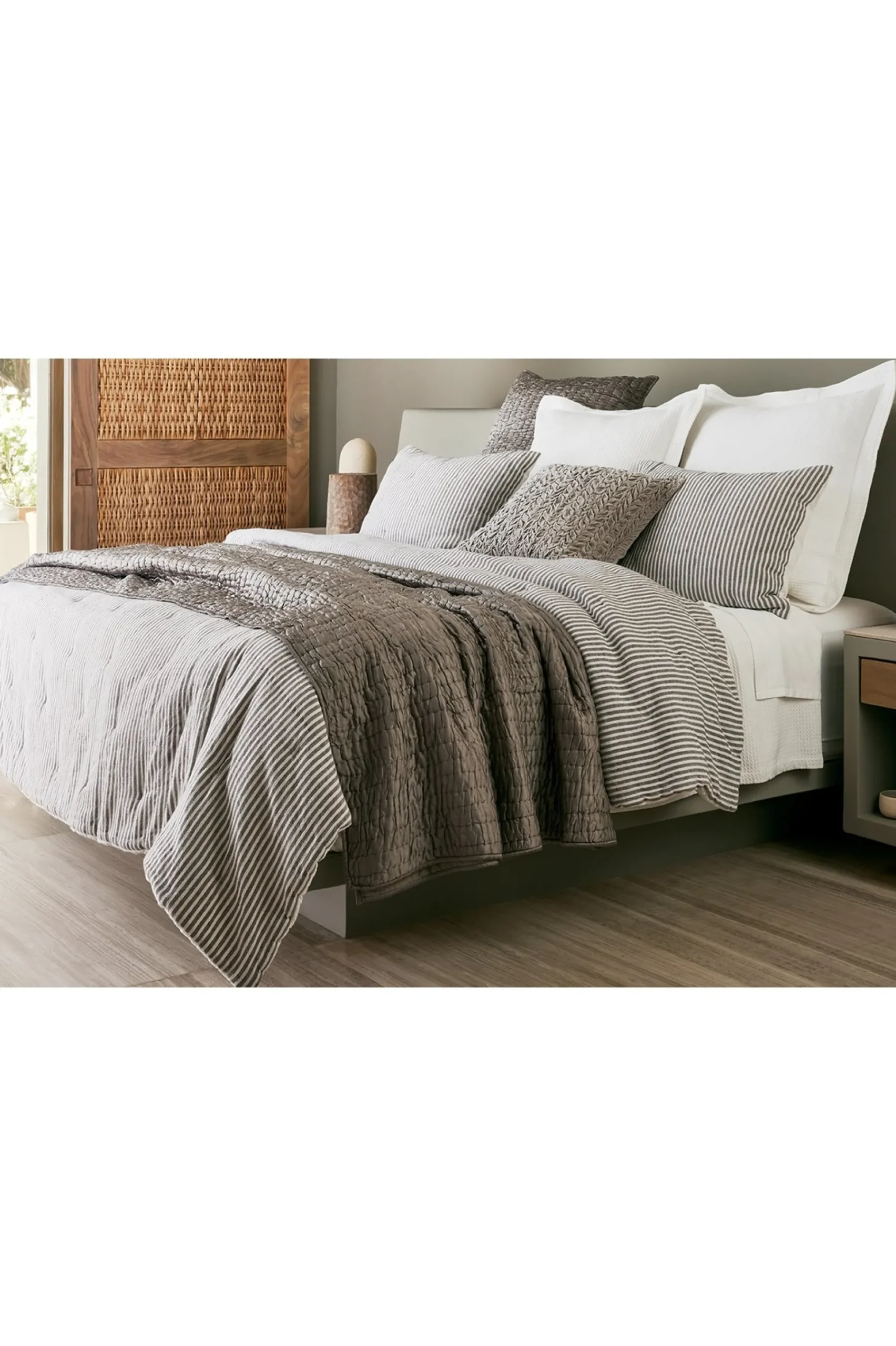 pillowcases & shams-Soft Surroundings Waffle Matelassé Euro Sham White