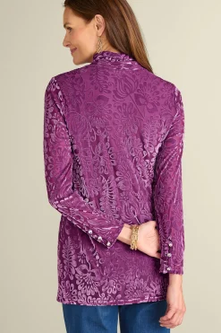 Feminine Flourish|Everyday Styles-Soft Surroundings Walden Velvet Turtleneck Red Dahlia