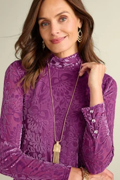 Feminine Flourish|Everyday Styles-Soft Surroundings Walden Velvet Turtleneck Red Dahlia