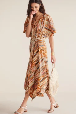 patterned|mid-length-Soft Surroundings Women Cyra Dress Painted Stripe