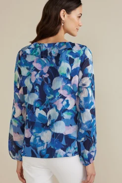Feminine Flourish|long sleeve-Soft Surroundings Xenia Ruffle Top Purple Floral