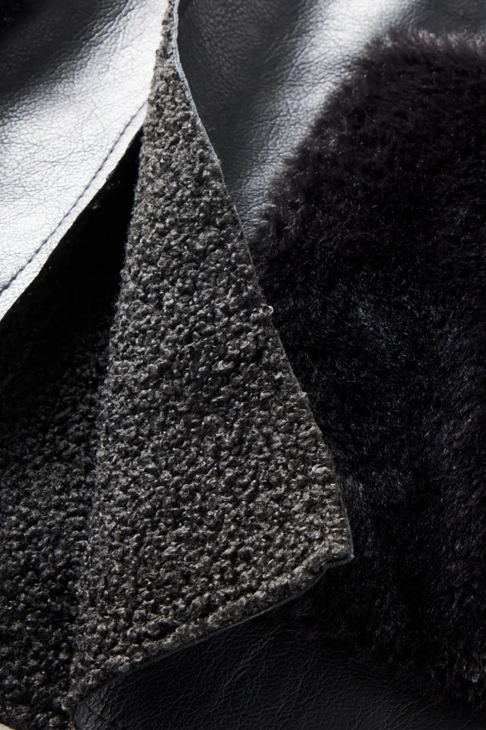 Jackets & Coats|vest-Soft Surroundings Zeva Faux Leather Shearling Vest Black
